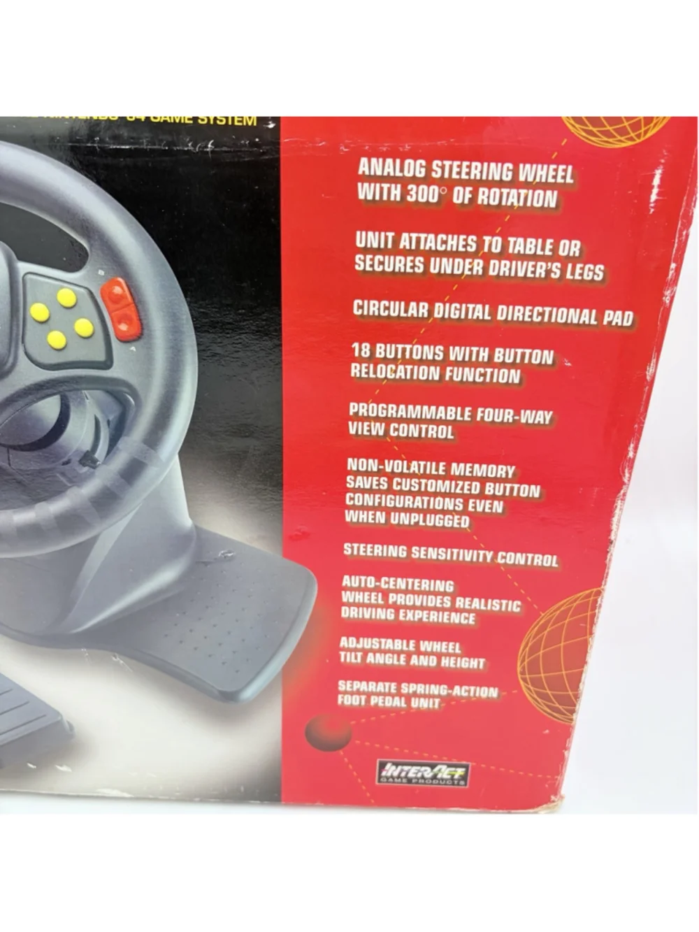 InterAct V3 FX Racing Wheel and Pedals SV-380 For Nintendo 64 N64